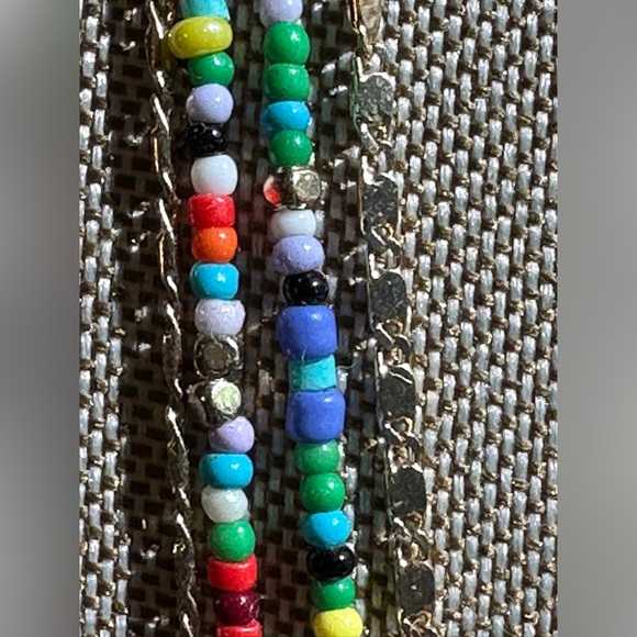 Torrid Jewelry Multi Rainbow Color Bead & Gold Tone Layered Necklace - Like New - Picture 5 of 6